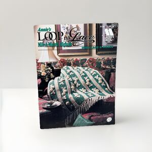 Annies Attic Loops Lace Irish Lace Roses Afghan Crochet Pattern 843A Leaflet